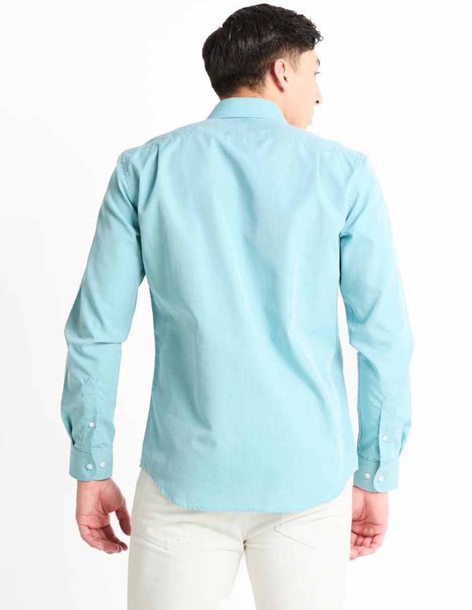 Camisa de vestir de algodón manga larga para hombre