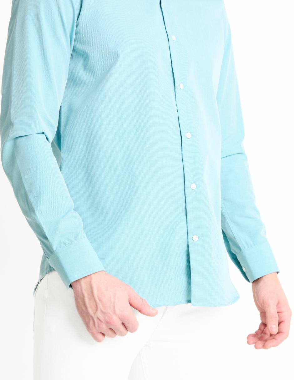 Camisa de vestir de algodón manga larga para hombre