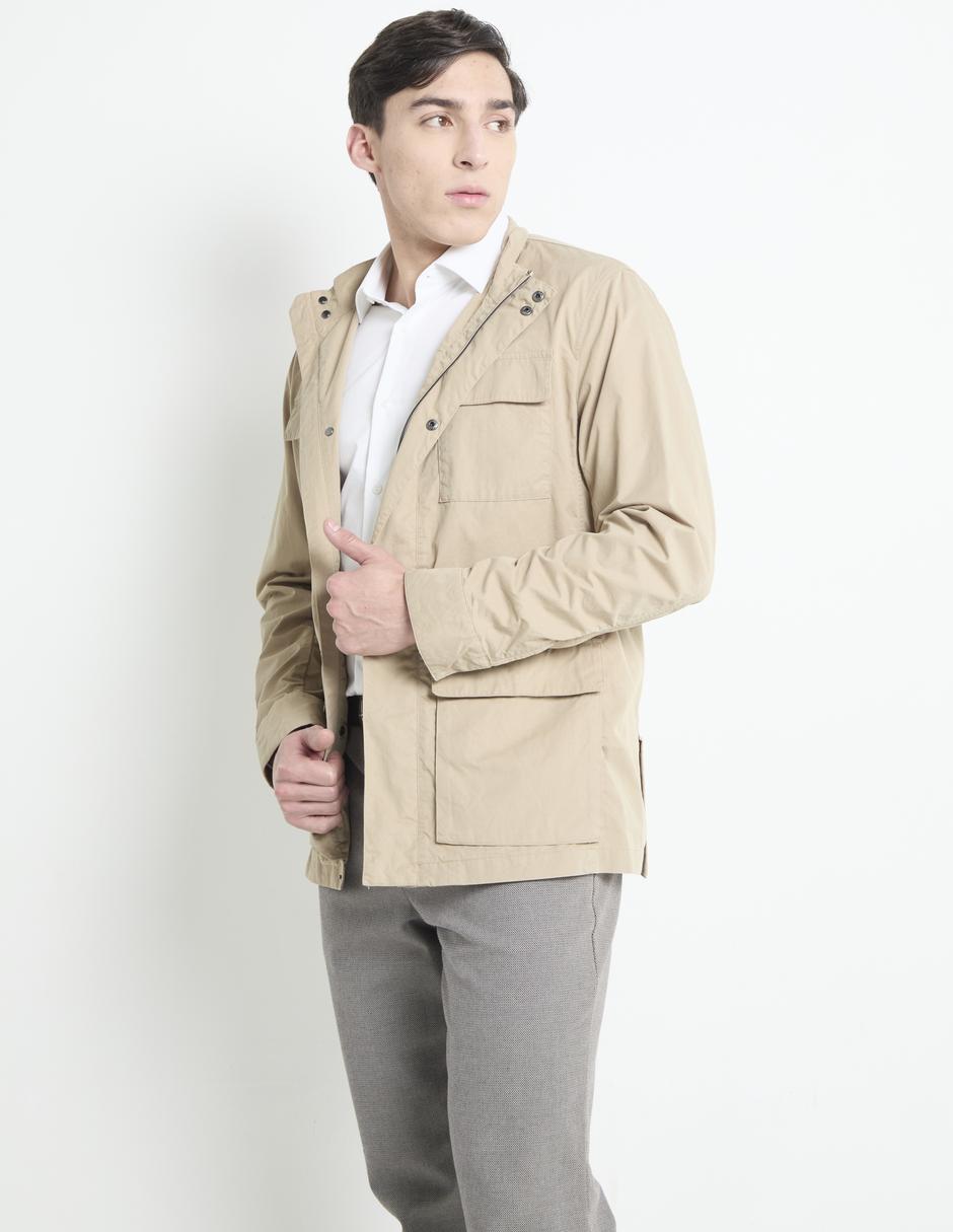 Chamarra casual con bolsillos para hombre