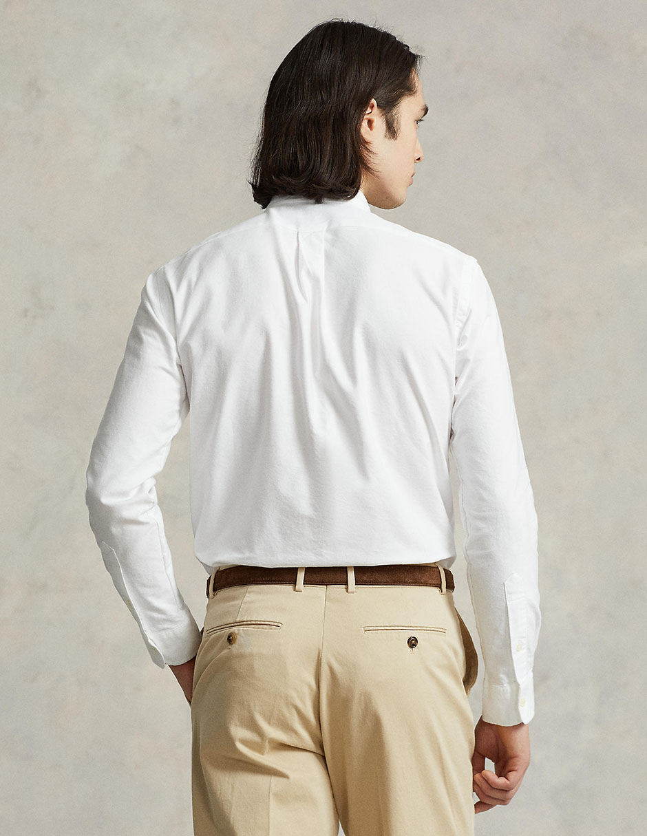 Camisa casual polo rl de algodón manga larga para hombre 4
