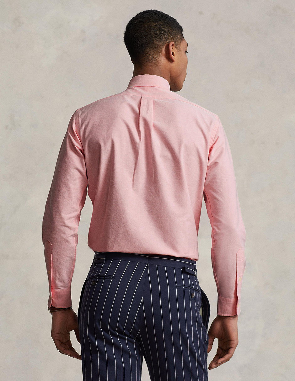 Camisa de vestir polo rl de algodón manga larga para hombre 5