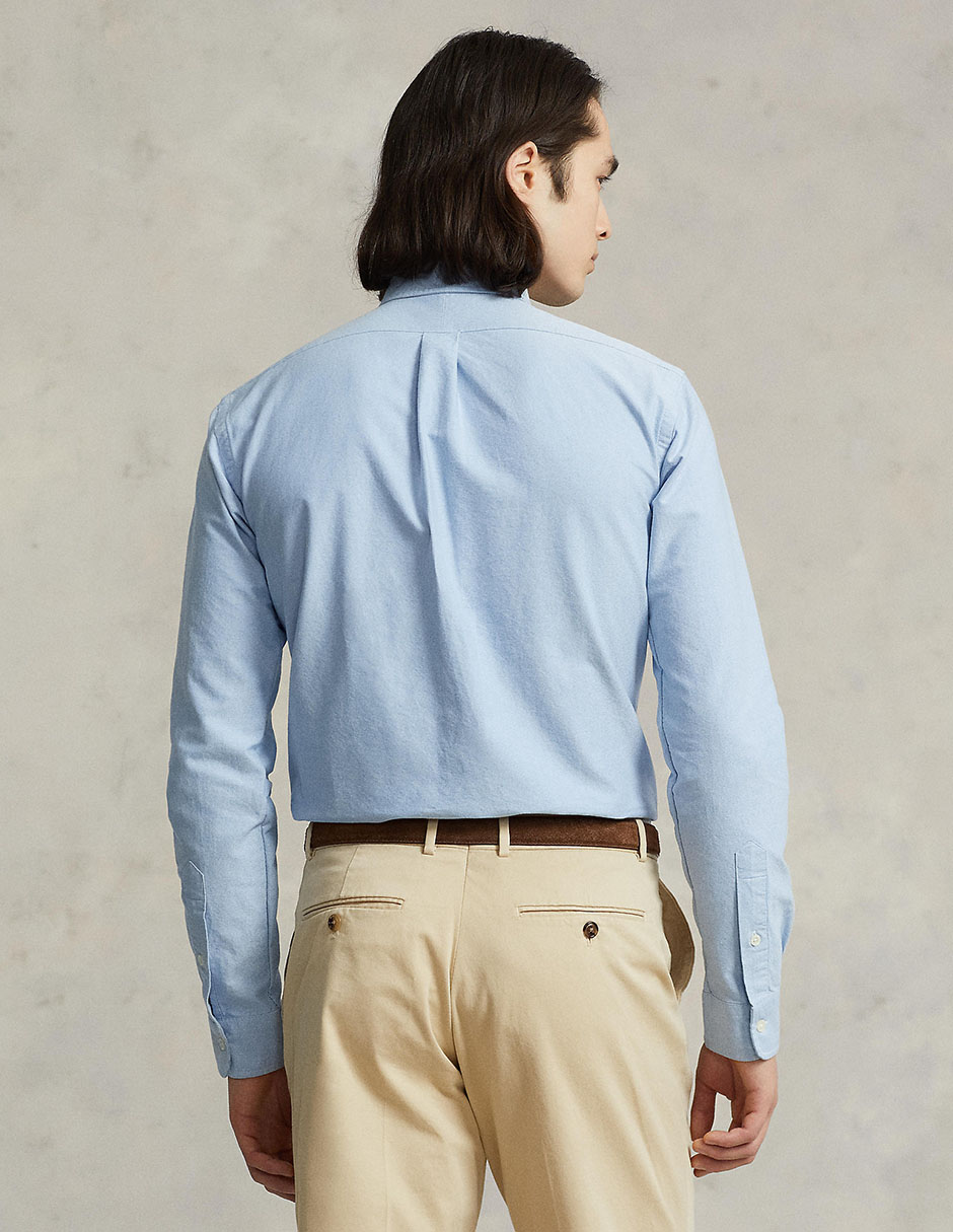 Camisa casual polo rl de algodón manga larga para hombre 4
