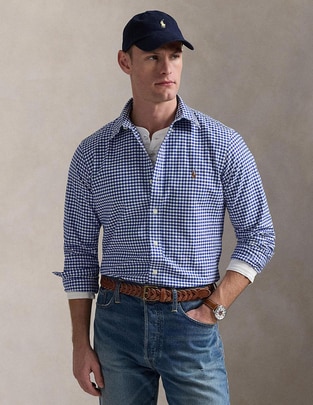 Camisa casual de algodón manga larga para hombre Camisa casual de algodón manga larga para hombre