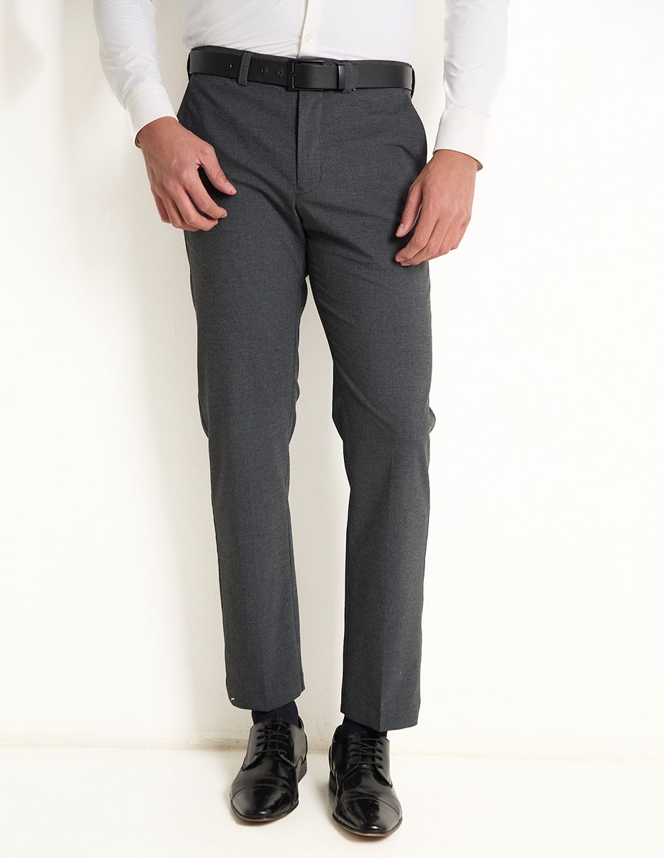 Pantalón de vestir slim de algodón para hombre