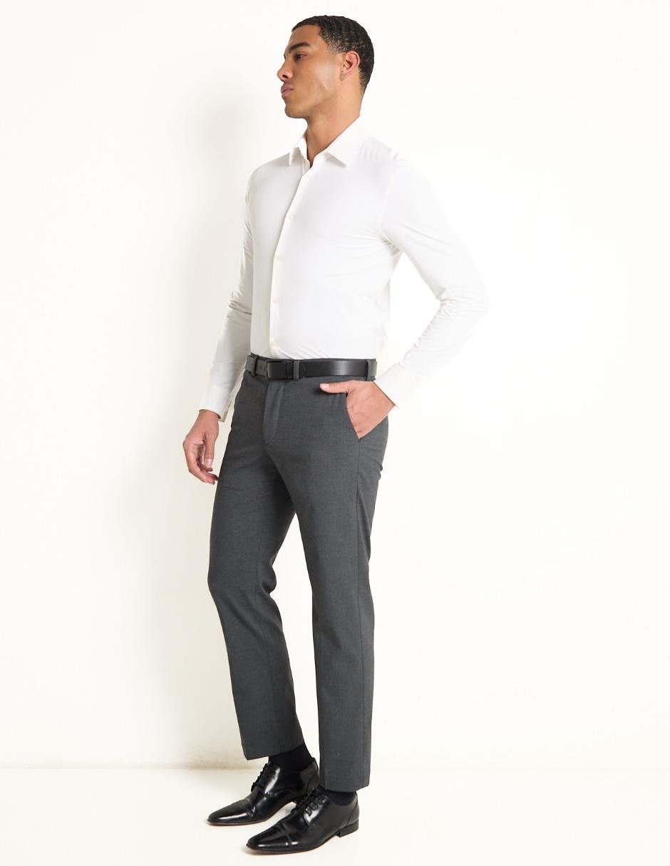 Pantalón de vestir slim de algodón para hombre