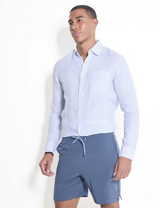 Camisa casual Faherty de algodón manga larga para hombre