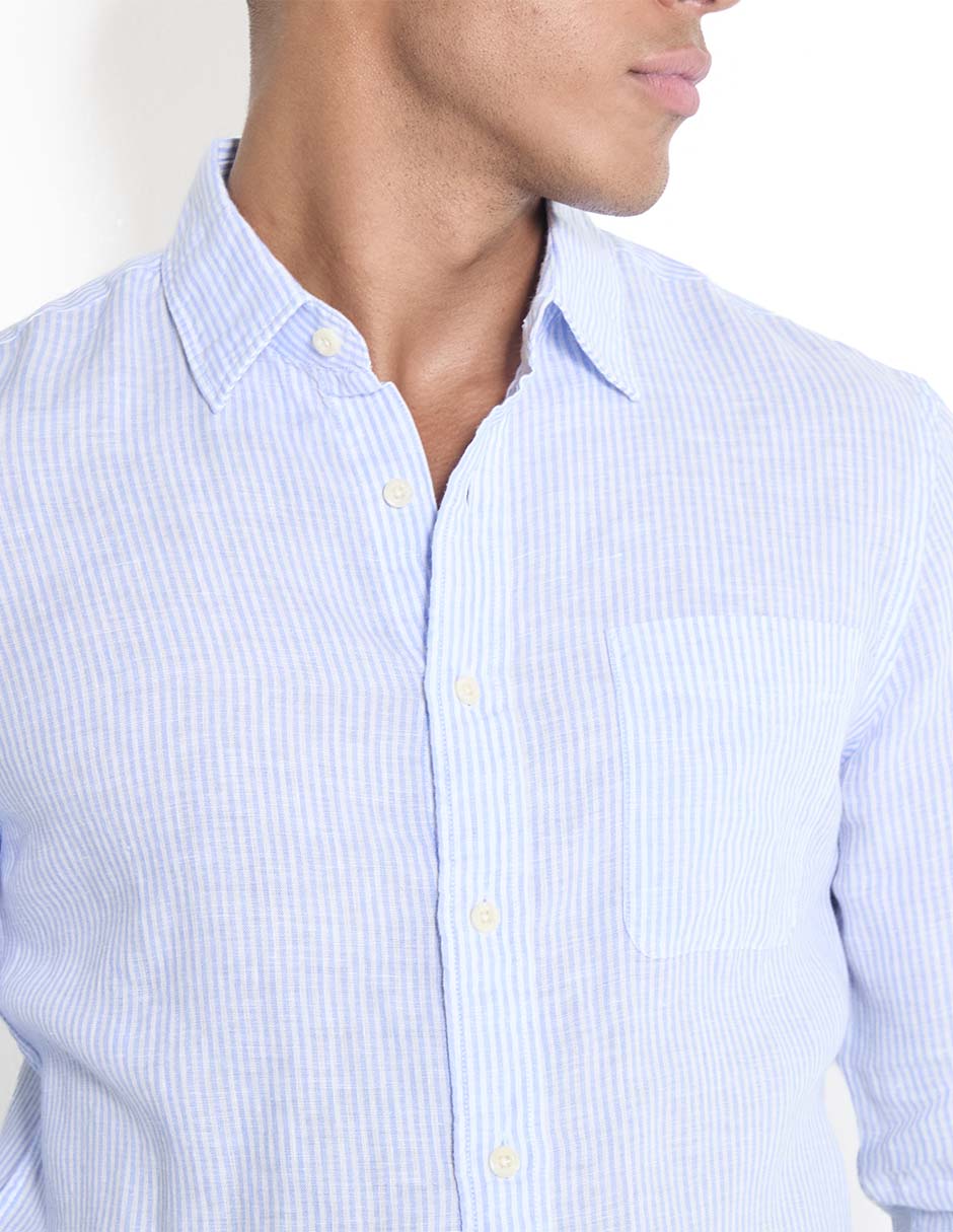 Camisa casual Faherty de algodón manga larga para hombre