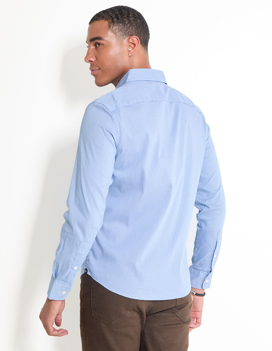 Camisa casual de algodón manga larga para hombre