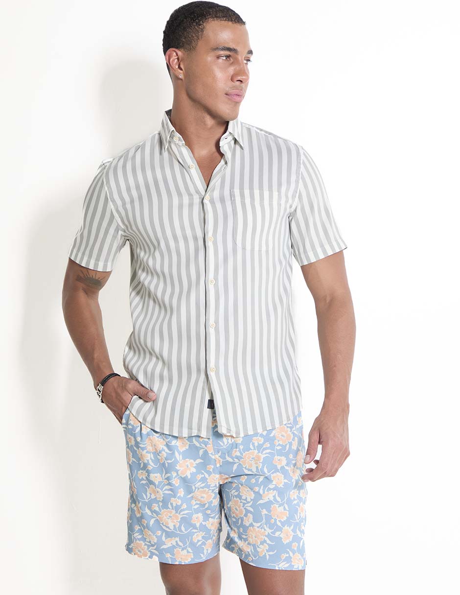 Camisa casual de algodón manga corta para hombre Camisa casual de algodón manga corta para hombre
