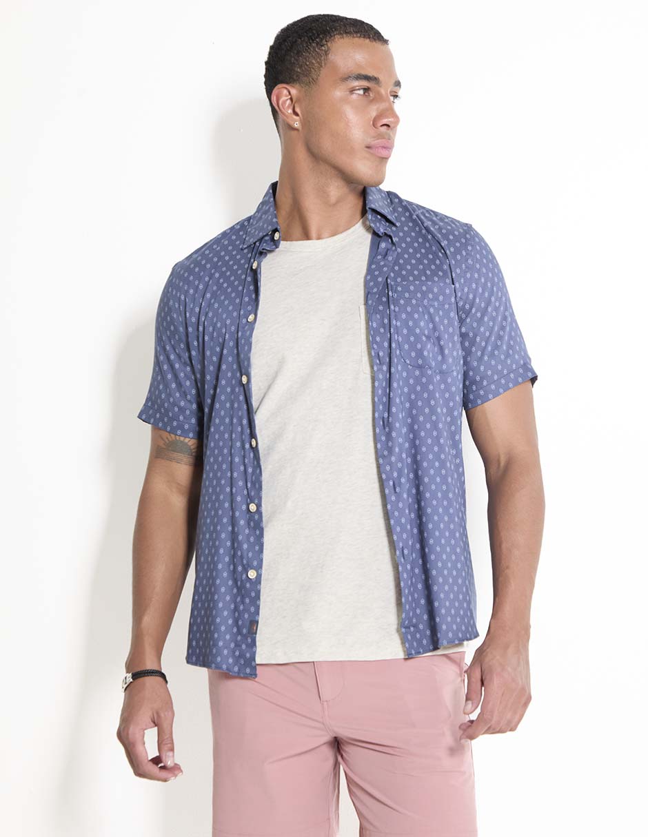 Camisa casual de algodón manga corta para hombre Camisa casual de algodón manga corta para hombre
