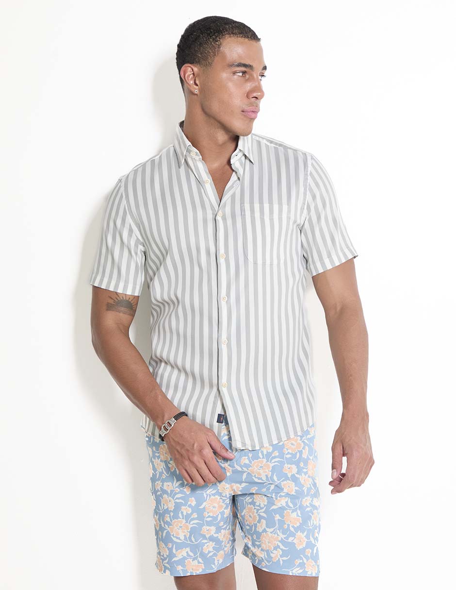 Camisa casual de algodón manga corta para hombre Camisa casual de algodón manga corta para hombre