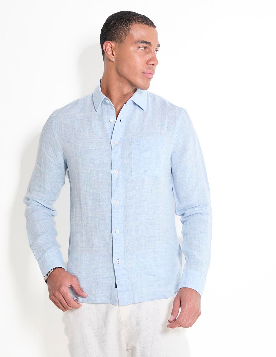 Camisa casual de algodón manga larga para hombre Camisa casual de algodón manga larga para hombre