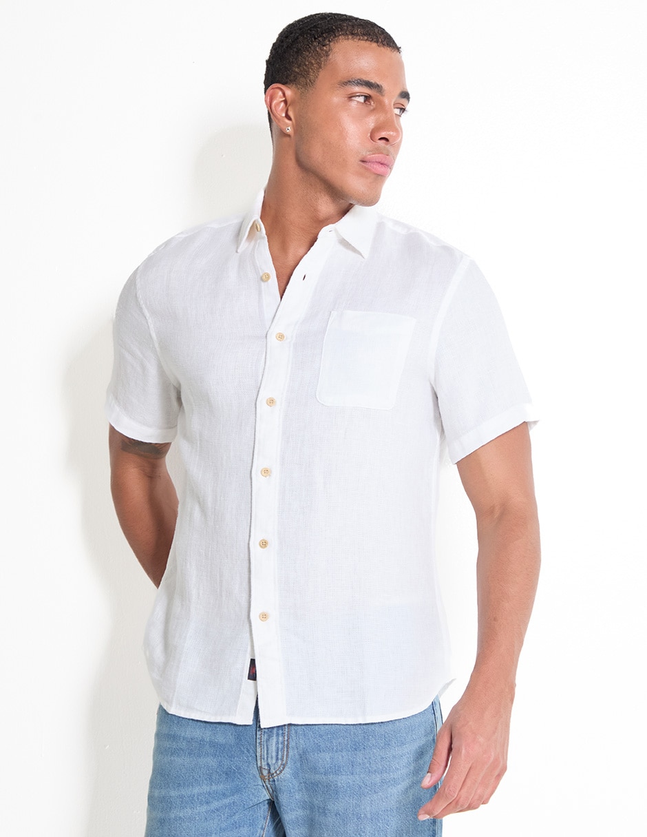 Camisa Casual Faherty De Algodón Manga Corta Para Hombre