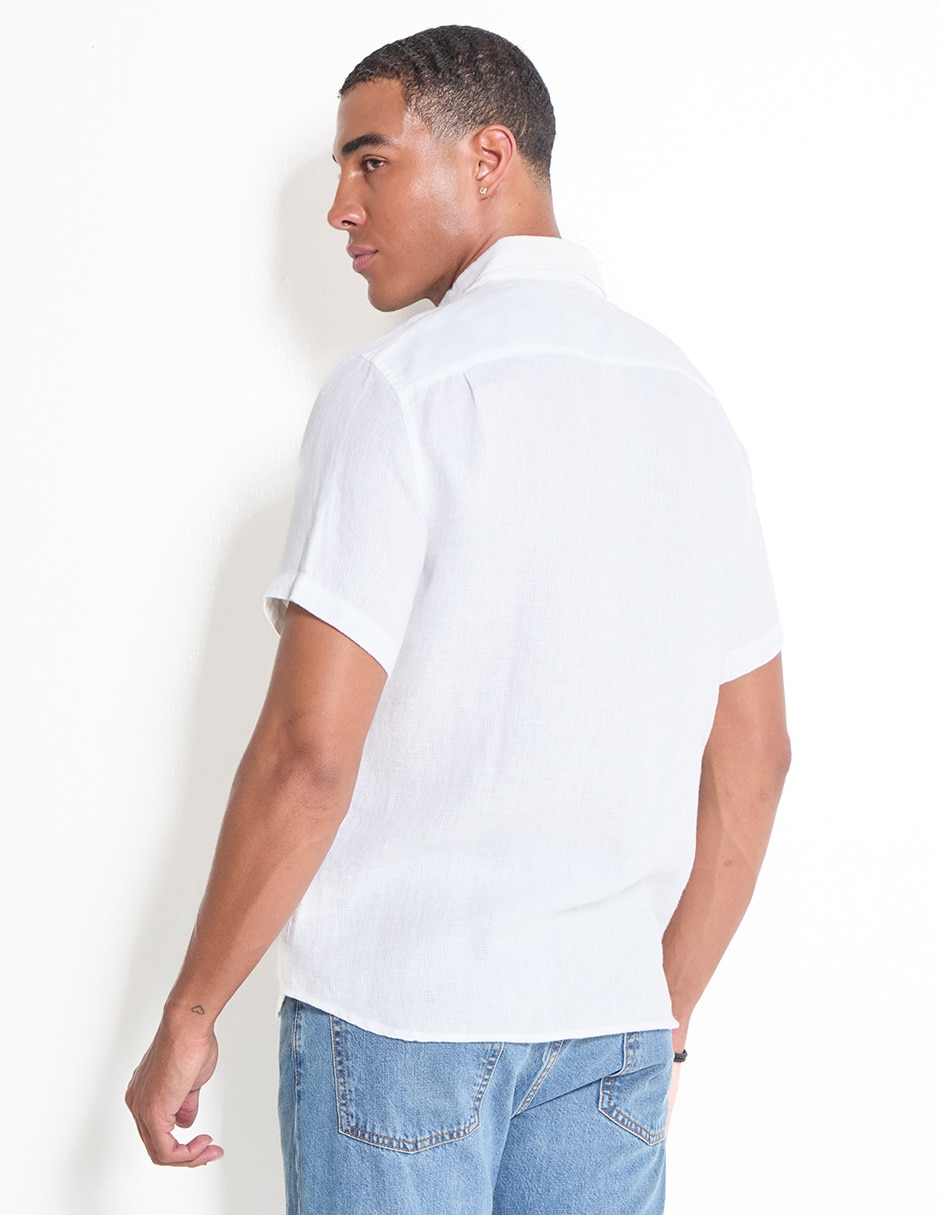Camisa Casual Faherty De Algodón Manga Corta Para Hombre