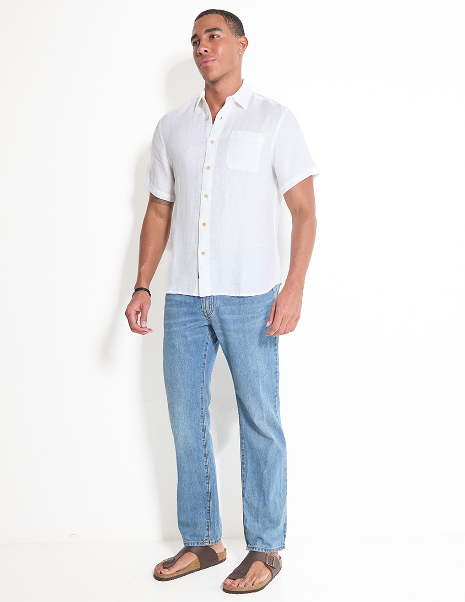 Camisa Casual Faherty De Algodón Manga Corta Para Hombre