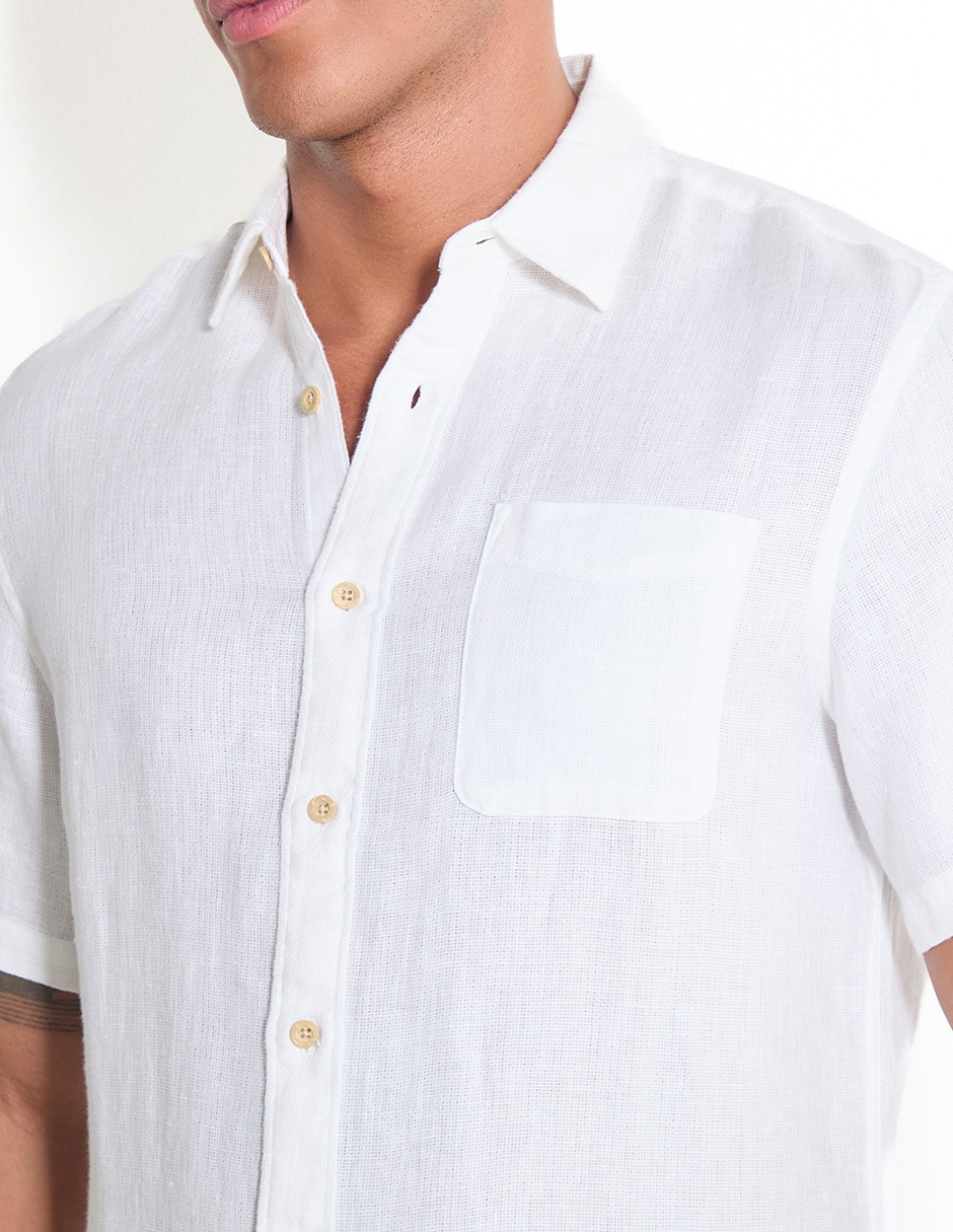 Camisa Casual Faherty De Algodón Manga Corta Para Hombre