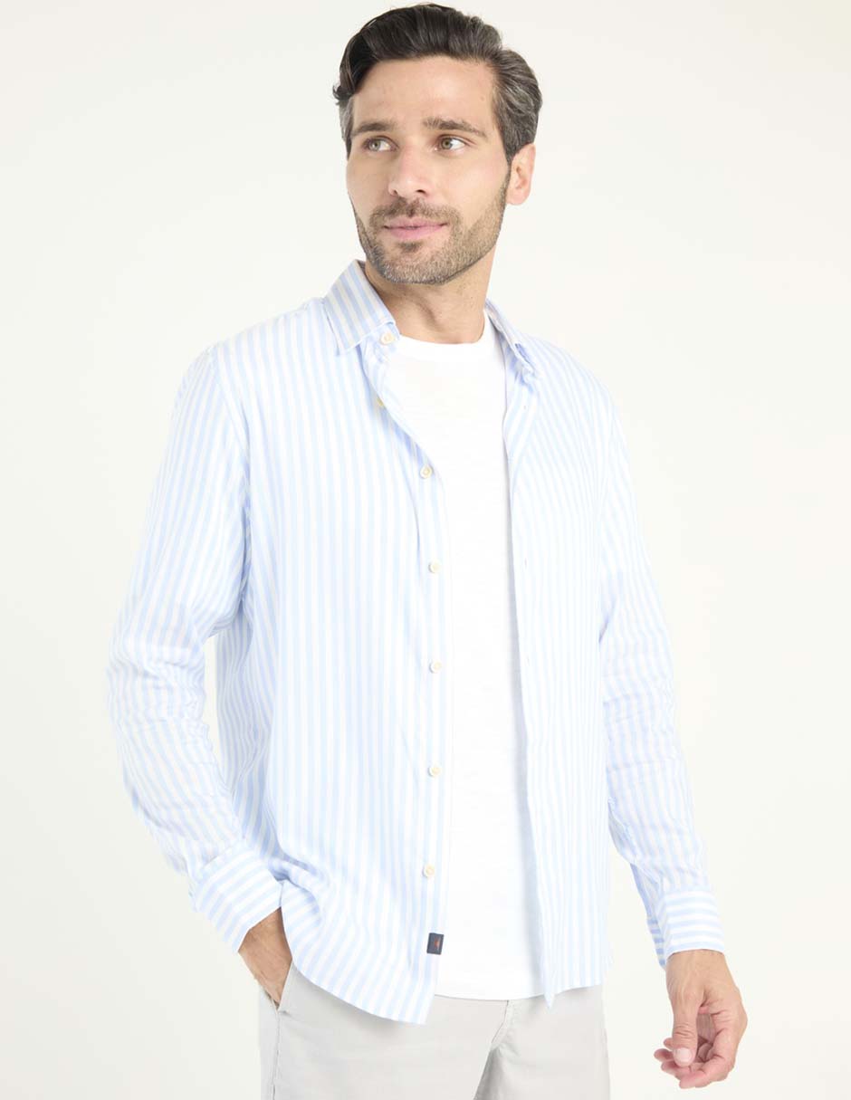 Camisa casual de algodón manga larga para hombre Camisa casual de algodón manga larga para hombre