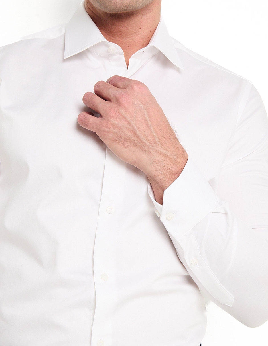 Camisa de vestir de algodón manga larga para hombre 4