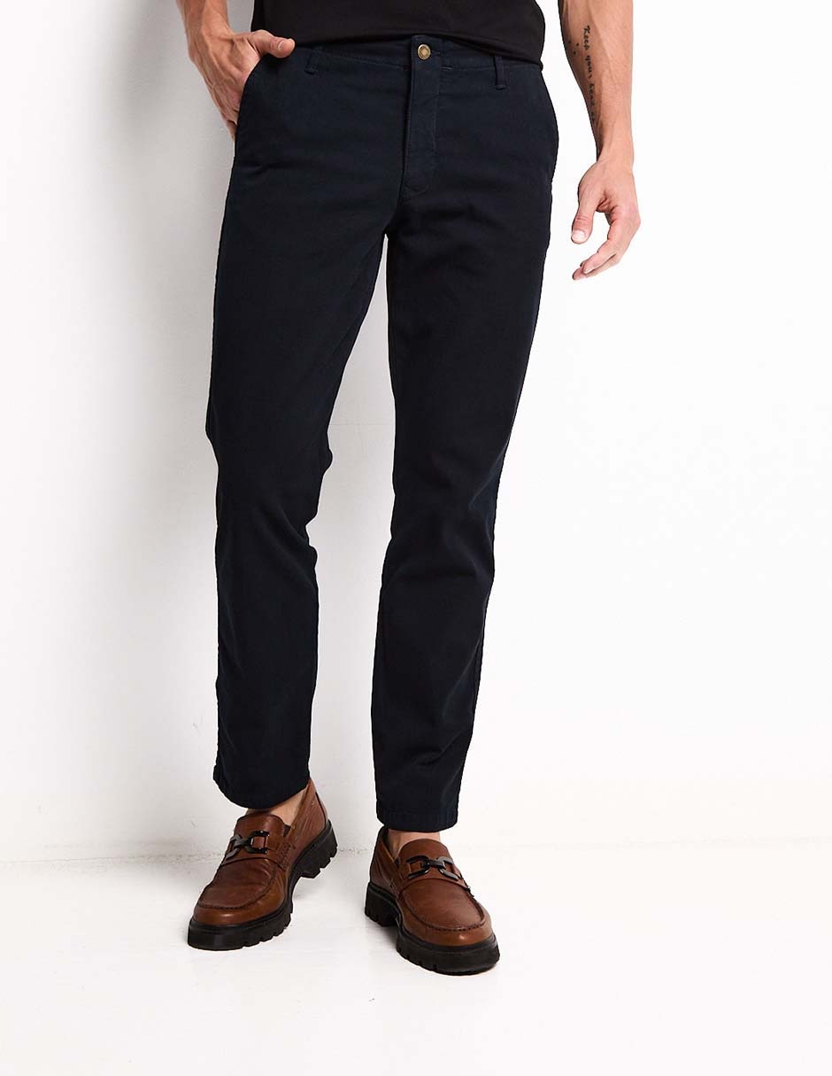 Pantalón casual chino regular de algodón para hombre