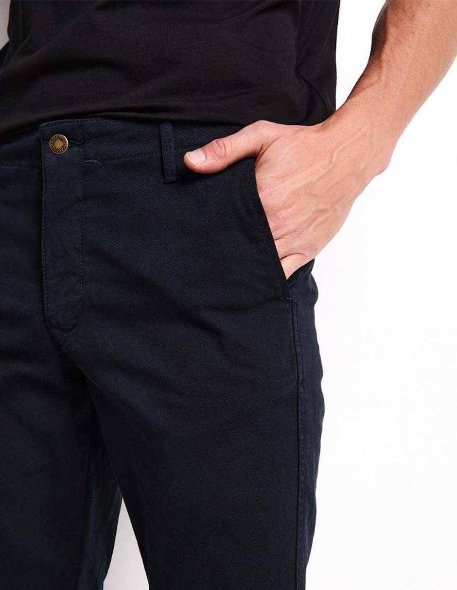 Pantalón casual chino regular de algodón para hombre 2