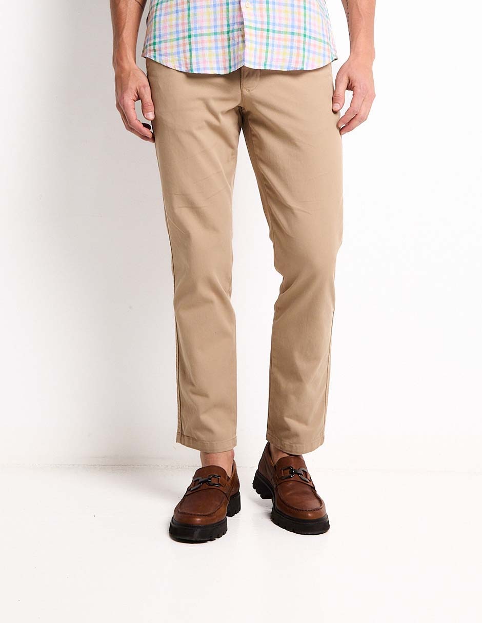 Pantalón casual chino regular de algodón para hombre 1