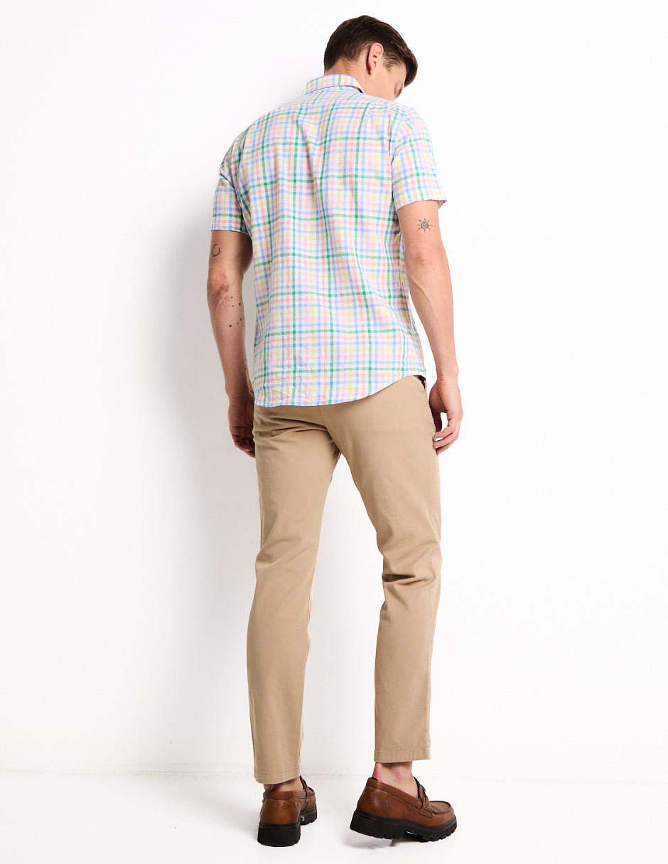 Pantalón casual chino regular de algodón para hombre 2