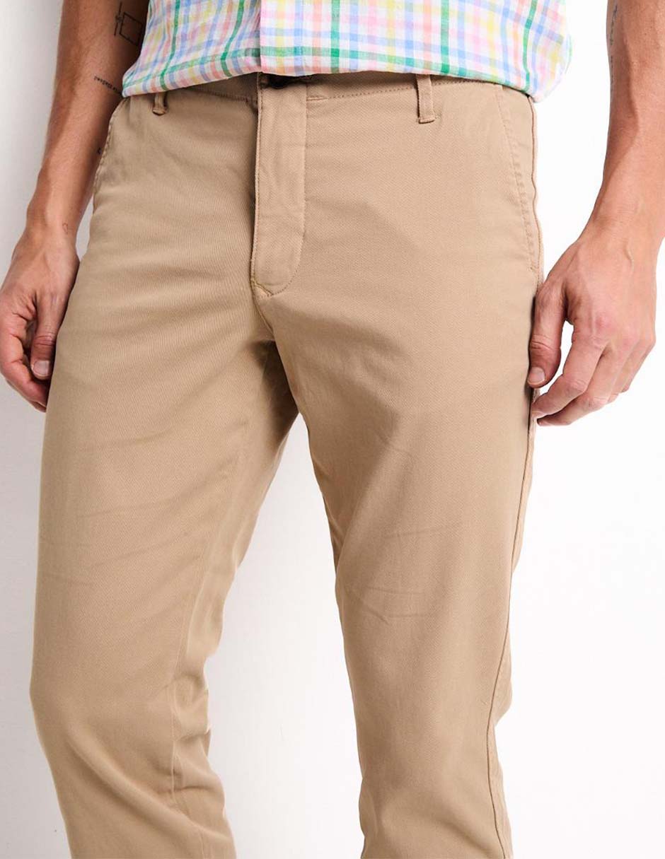 Pantalón casual chino regular de algodón para hombre 4