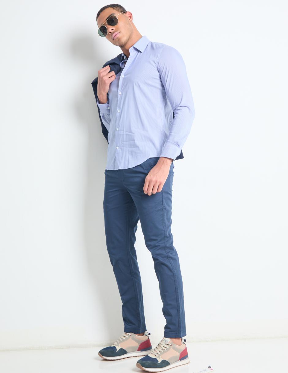 Pantalón casual slim de algodón para hombre 3
