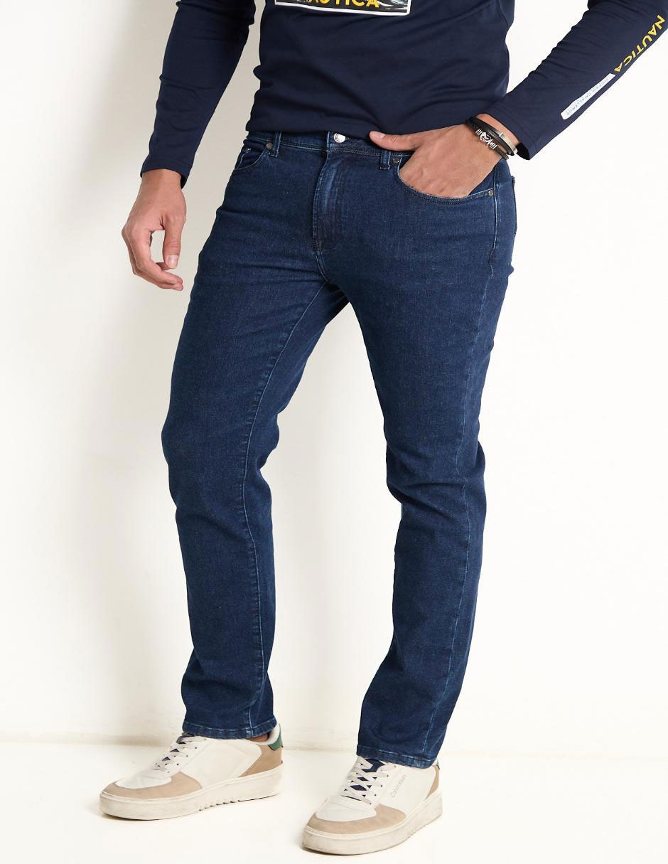 Jeans straight lavado obscuro para hombre