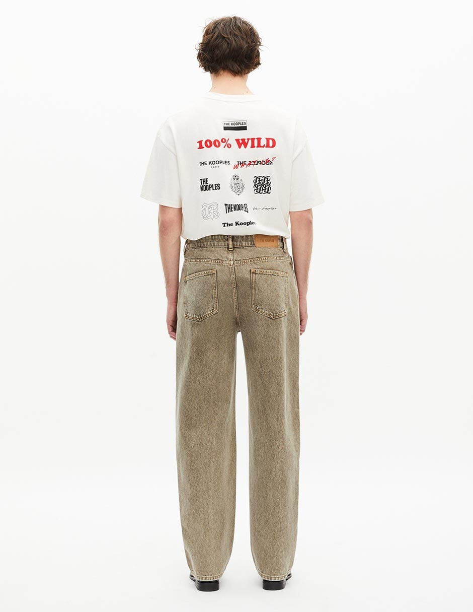 Jeans straight lavado claro para hombre 6