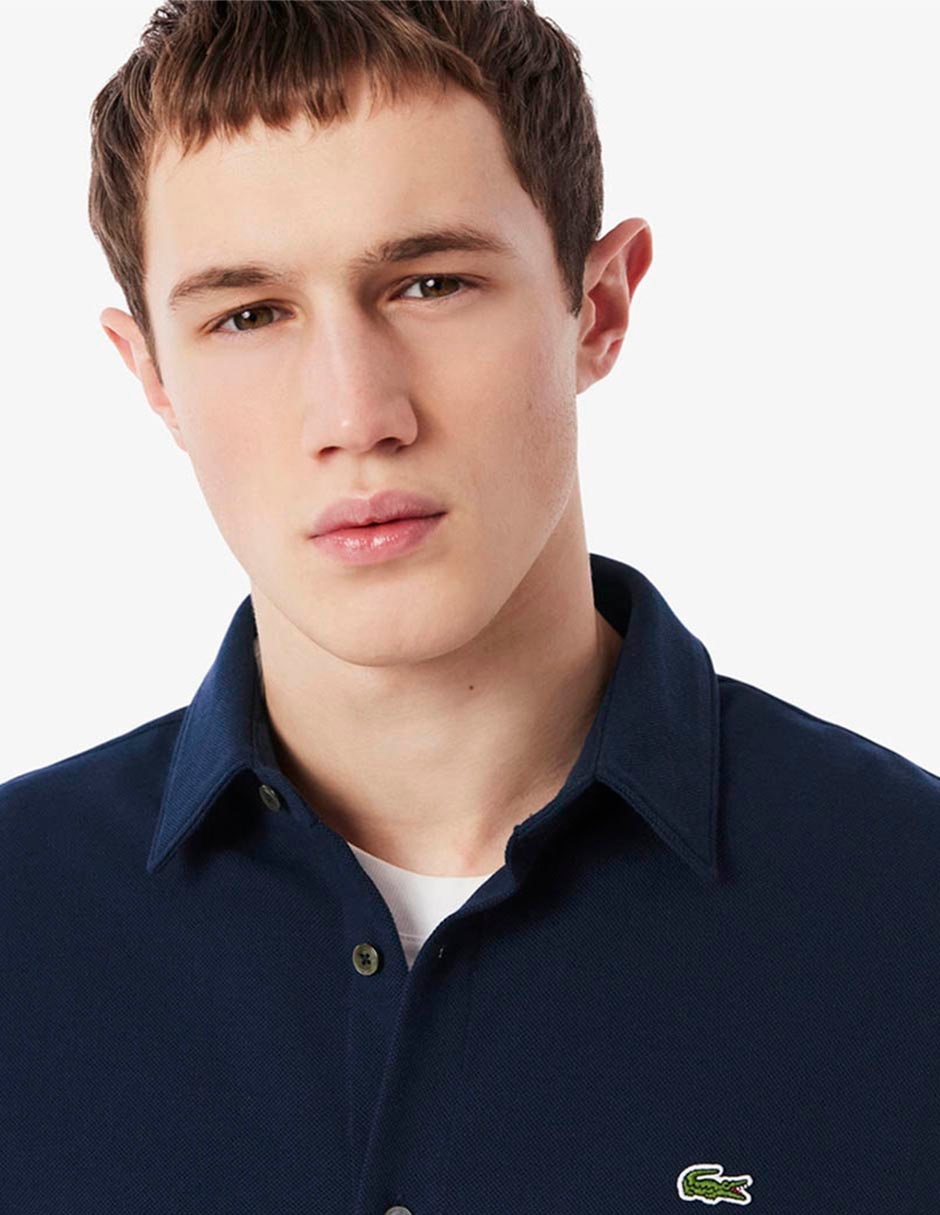 Camisa casual Lacoste de algodón manga larga para hombre