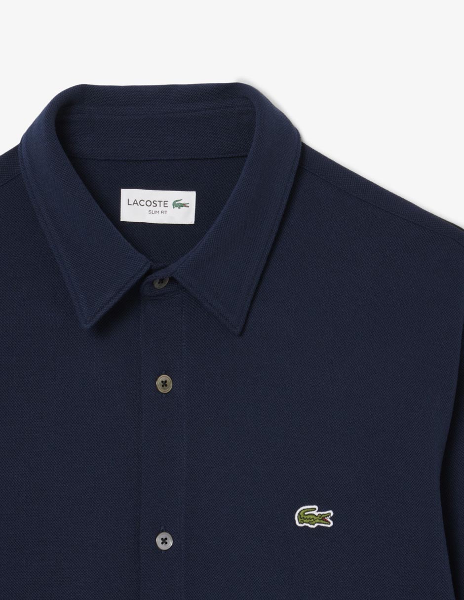 Camisa casual Lacoste de algodón manga larga para hombre