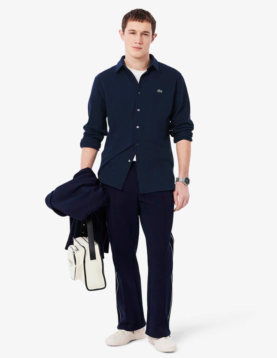 Camisa casual Lacoste de algodón manga larga para hombre