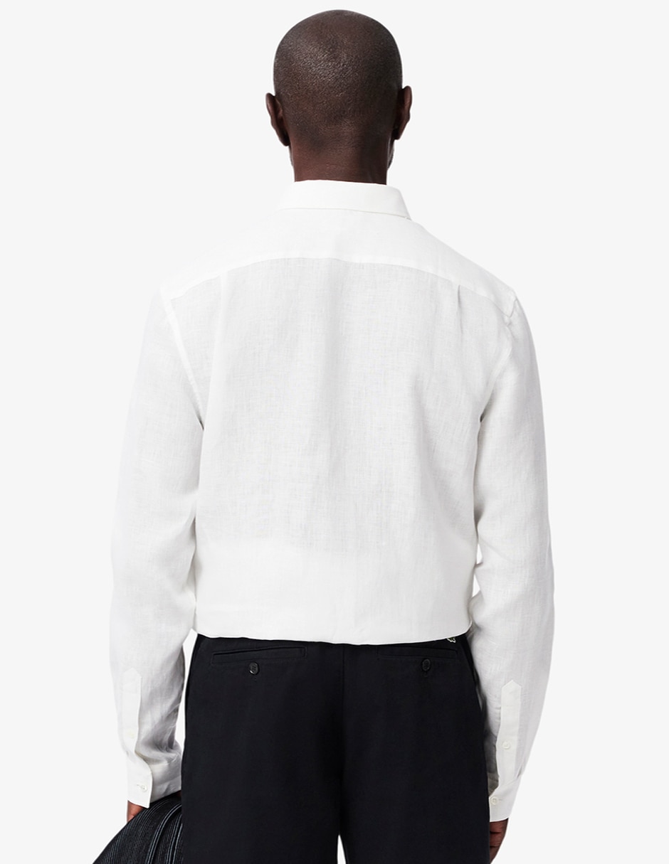 Camisa casual Lacoste de lino manga larga para hombre