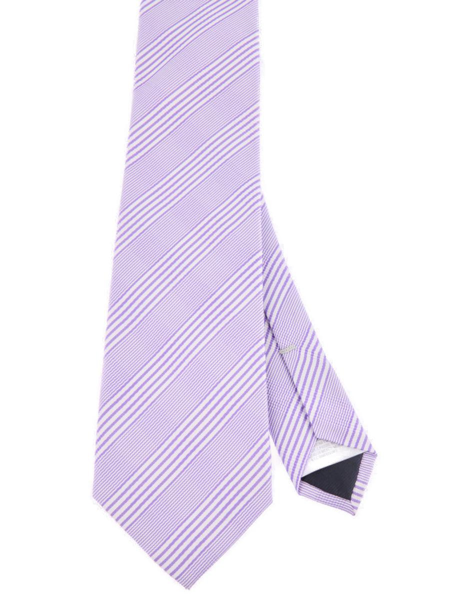 Corbata regular de seda estampado a rayas para hombre