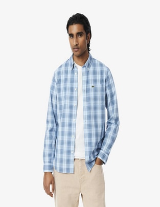 Camisa casual de algodón manga larga para hombre