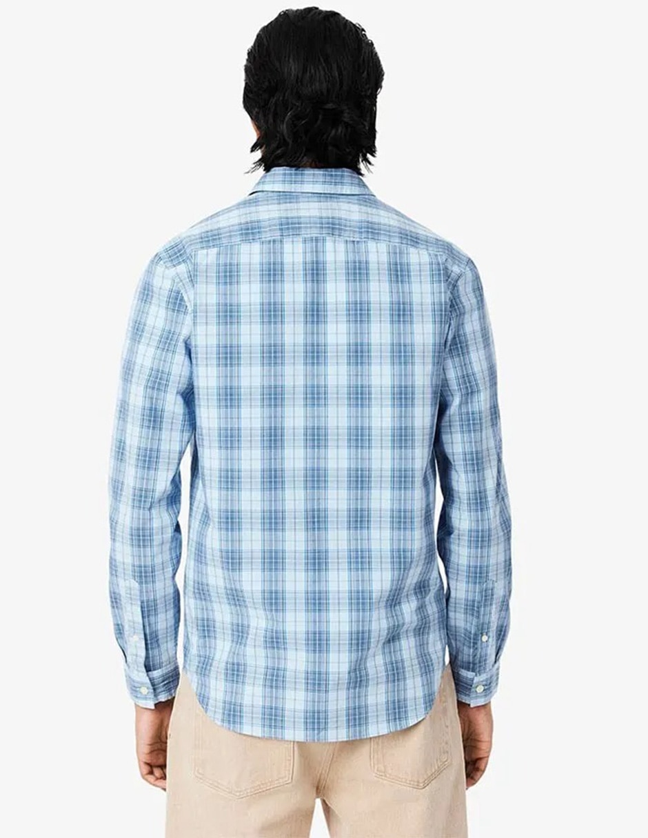 Camisa casual Lacoste de algodón manga larga para hombre