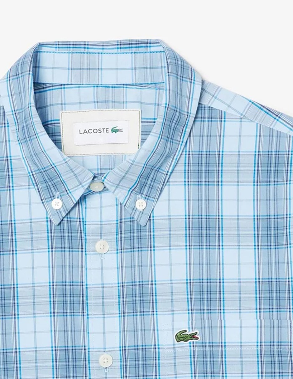 Camisa casual Lacoste de algodón manga larga para hombre