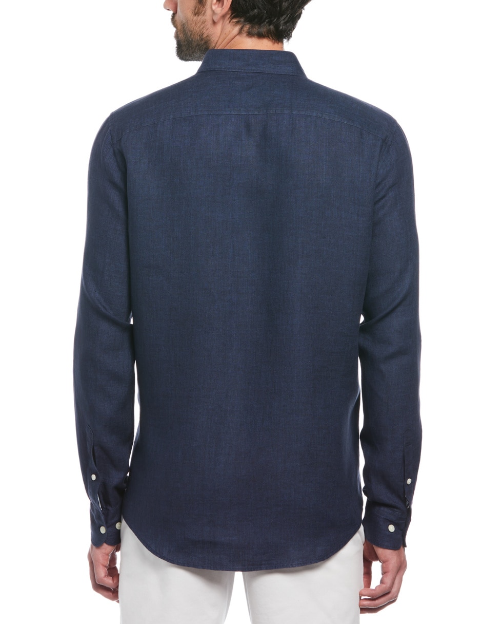 Camisa casual Original Penguin de lino manga larga para hombre
