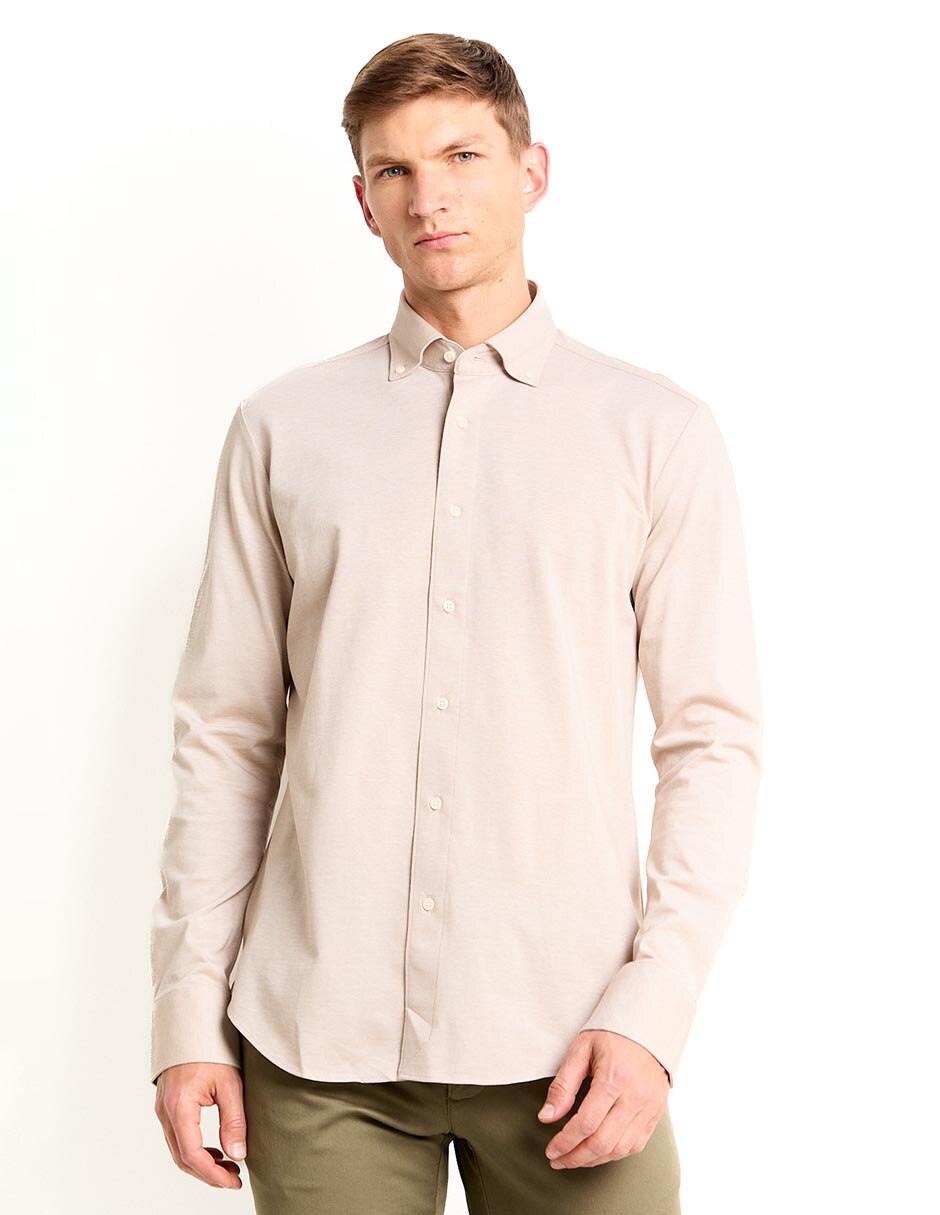 Camisa casual de algodón manga larga para hombre