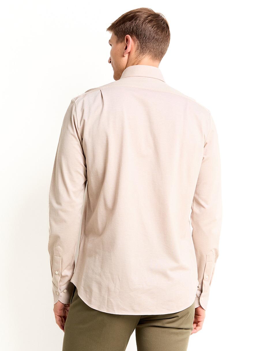 Camisa casual de algodón manga larga para hombre