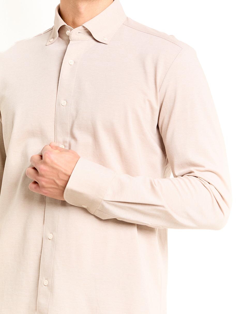 Camisa casual de algodón manga larga para hombre