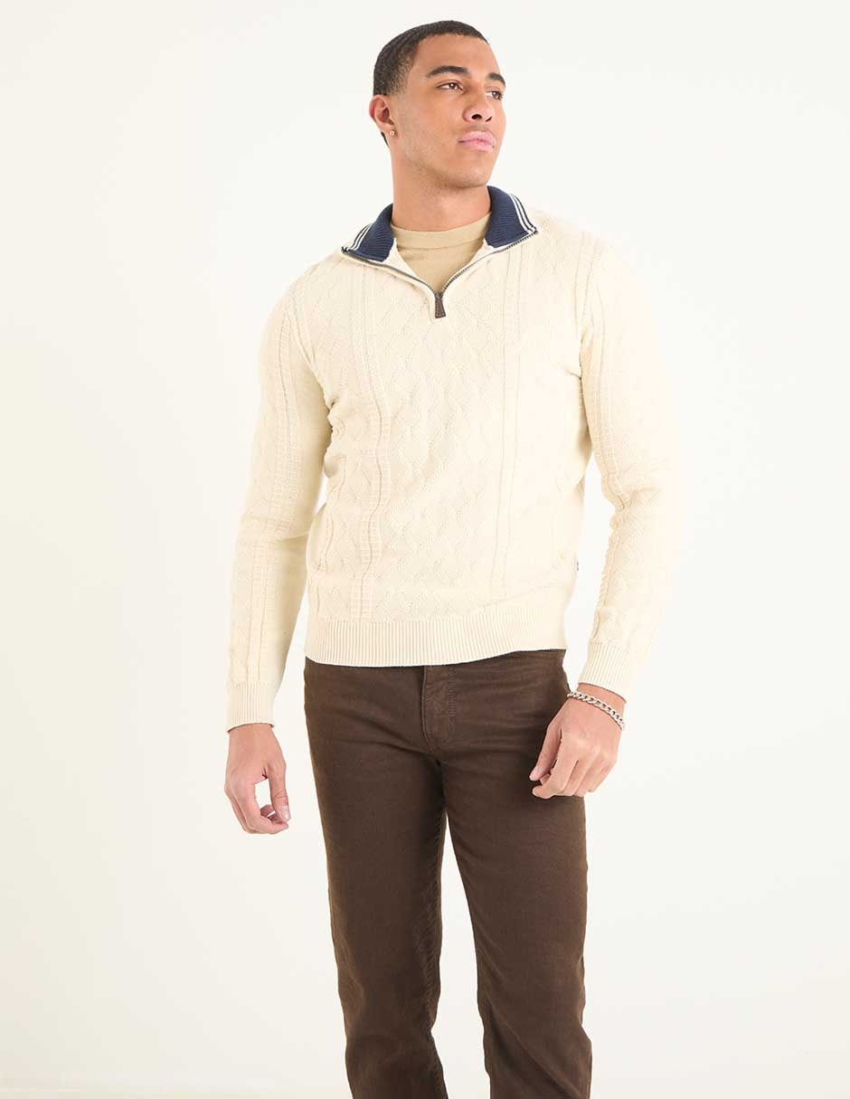 Suéter cuello con cierre para hombre 1
