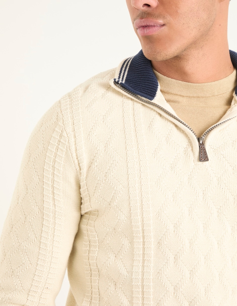 Suéter cuello con cierre para hombre 2