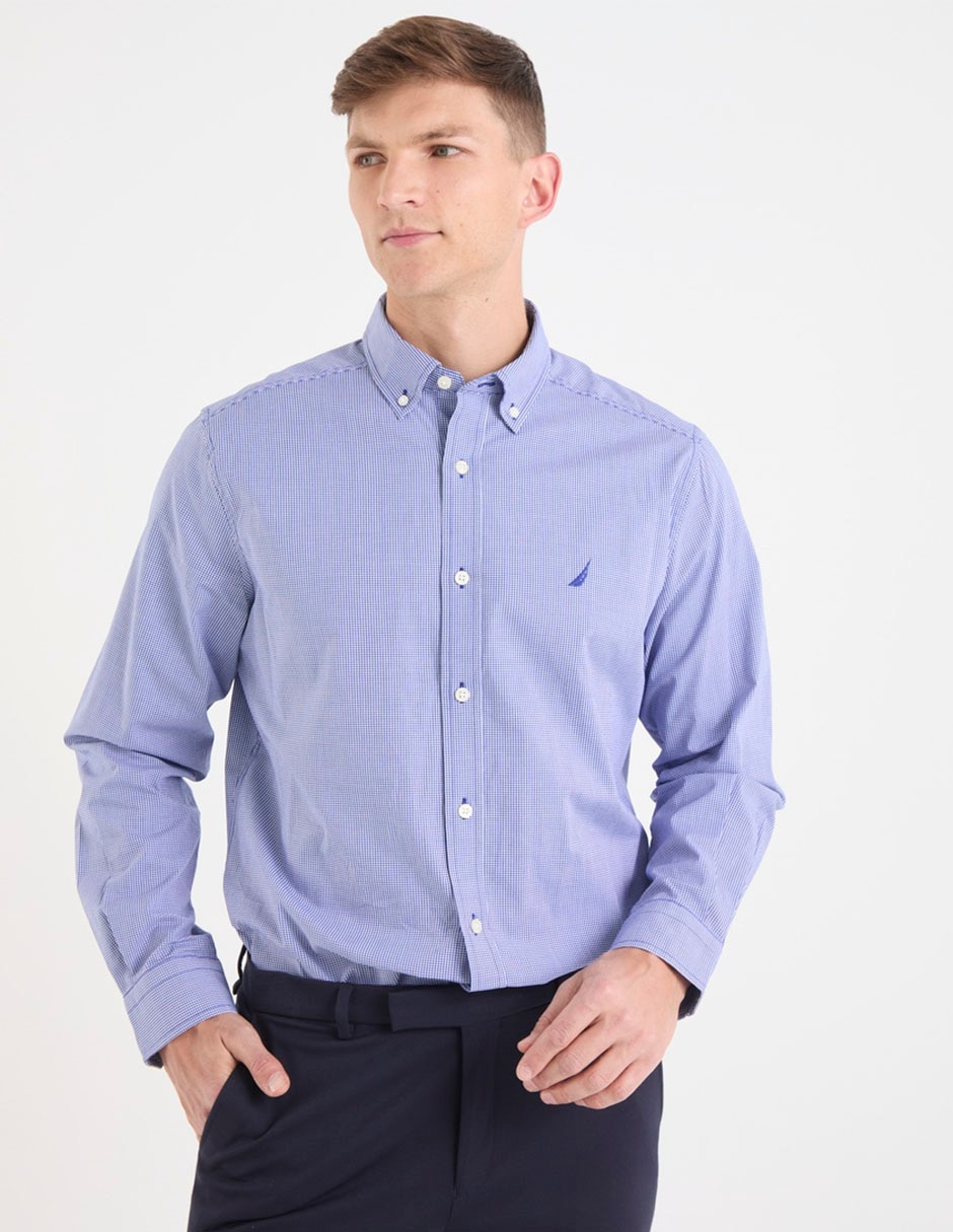 Camisa de vestir de algodón manga larga para hombre 1
