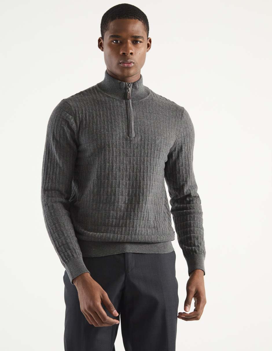 Suéter cuello con cierre para hombre Suéter cuello con cierre para hombre