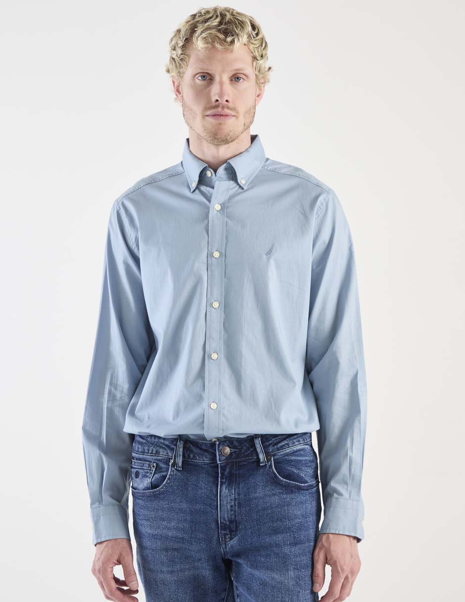 Camisa casual de algodón manga larga para hombre 1