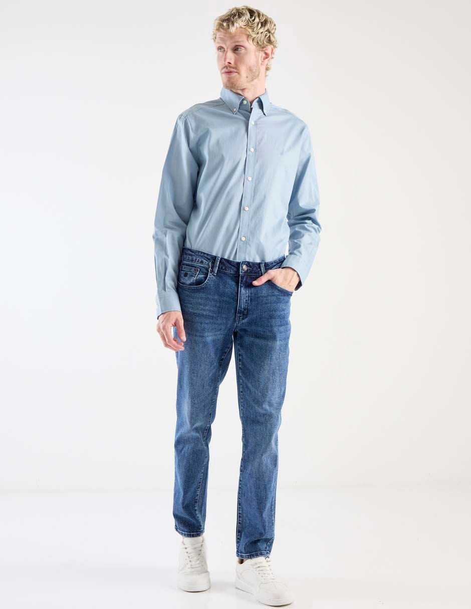 Camisa casual de algodón manga larga para hombre 6