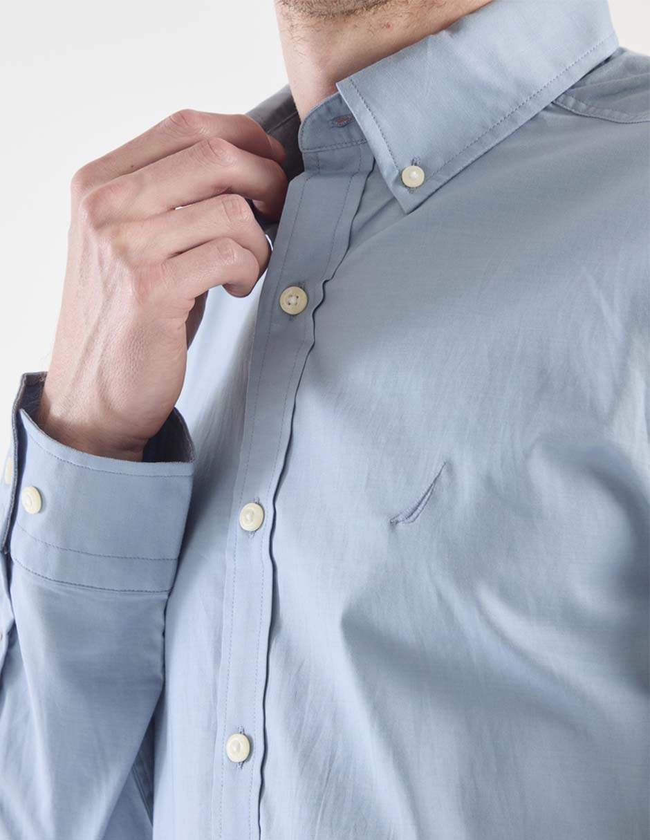 Camisa casual de algodón manga larga para hombre 7