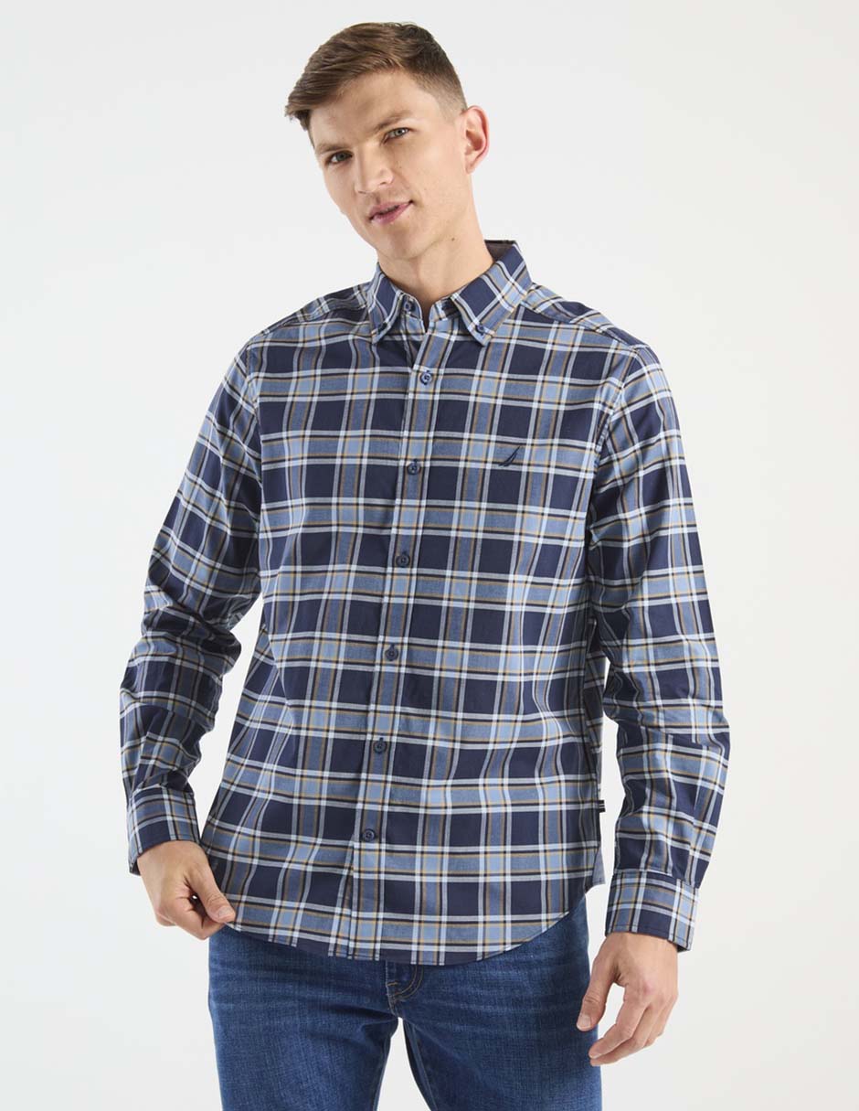 Camisa casual Nautica manga larga para hombre